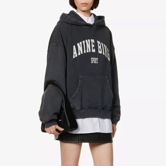 Anine Bing Harvey Sweatshirt - Washed Black - Picture 1 of 12